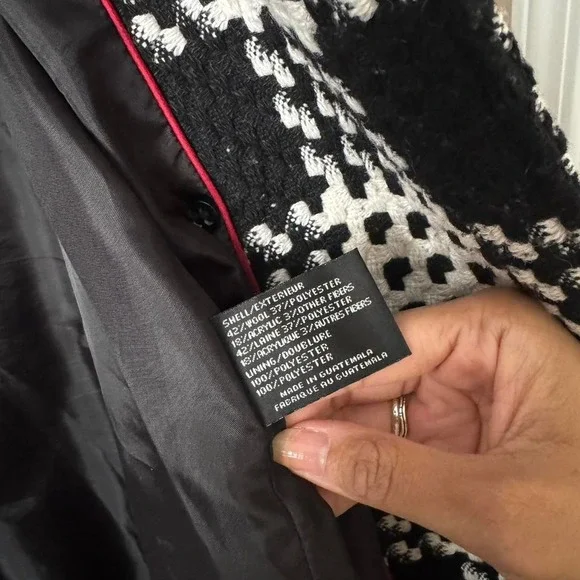 Black and white Y2K check jacket small medium - Picture 7 of 8